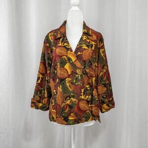 90s foliage crossover wrap blouse